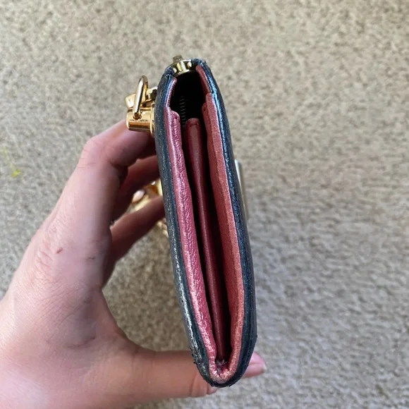 Chloe leather wallet on chain mini shoulder bag black gold - Picture 6 of 14